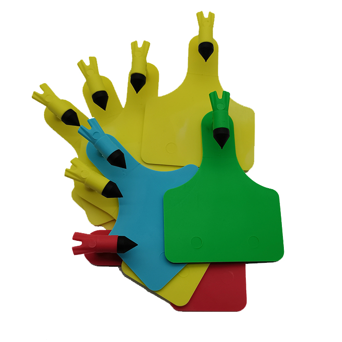 Etiquetas visuales para ganado de una pieza con punta negra grande