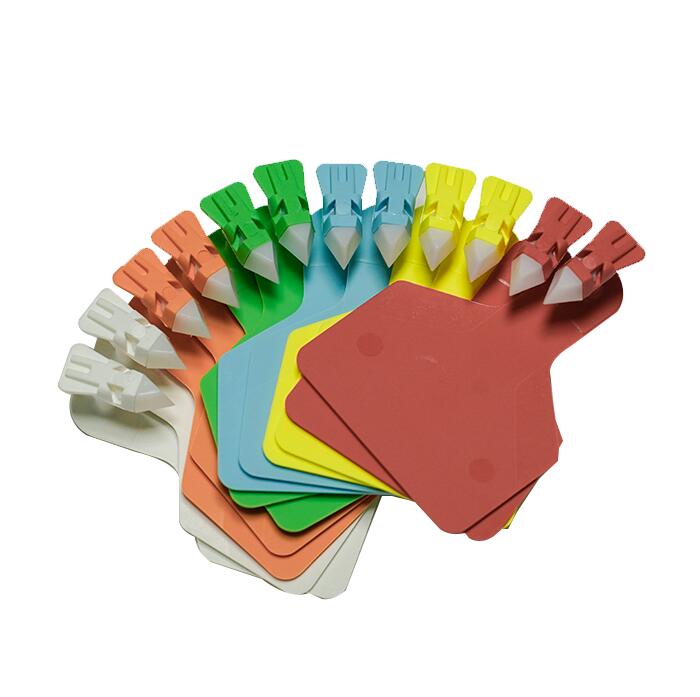 Etiquetas visuales para ganado de una pieza con punta blanca grande